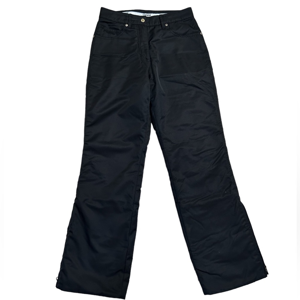 FERA Womens Warm Ski Pants 4R Black Stretch Nylon Zip Lined Boot Cut Snowboard